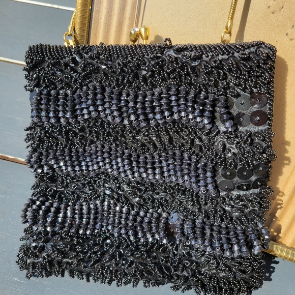 Walborg Richere Black Beaded Purse ~ Vintage ~ 1960s ~ Exquisite! ~ Loose Beads - Picture 6 of 16